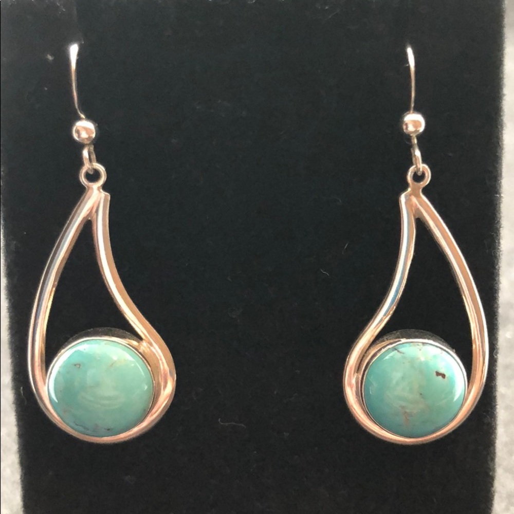 Silver turquoise earrings